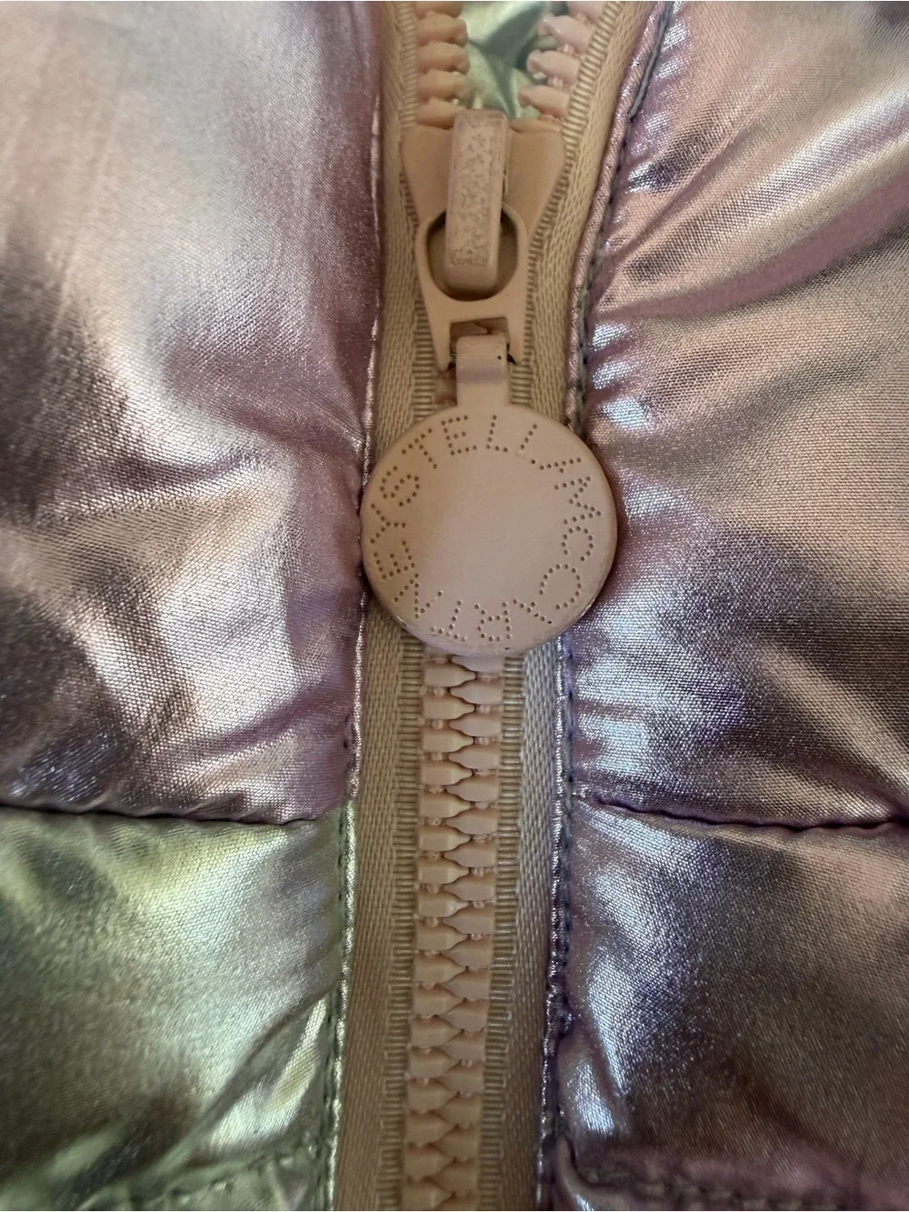 Stella McCartney Kids Metallic Puffer Coat 10y